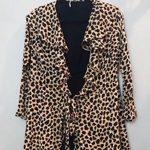 free people || animal print blazer